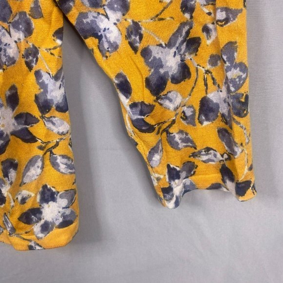 Garnet Hill Cardigan XL Gold Signature Eco Merino Sweater Floral Lightweight - Picture 7 of 13